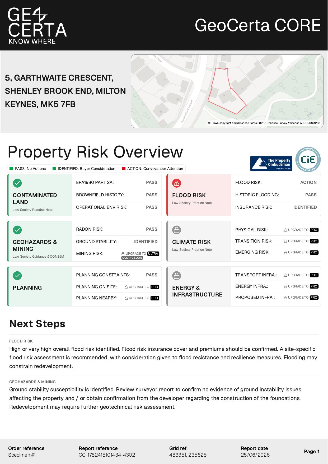 GeoCerta CORE - Residential Environmental Report