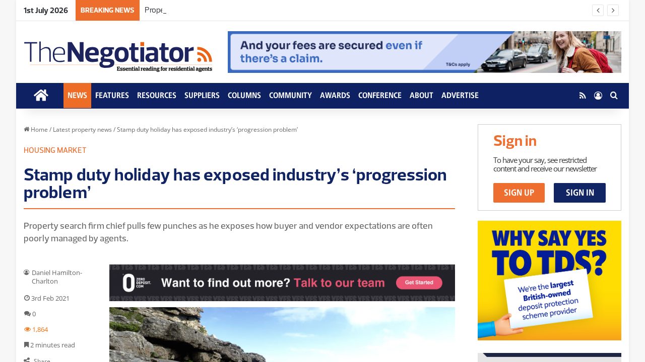 Stamp duty holiday has exposed industry's 'progression problem'