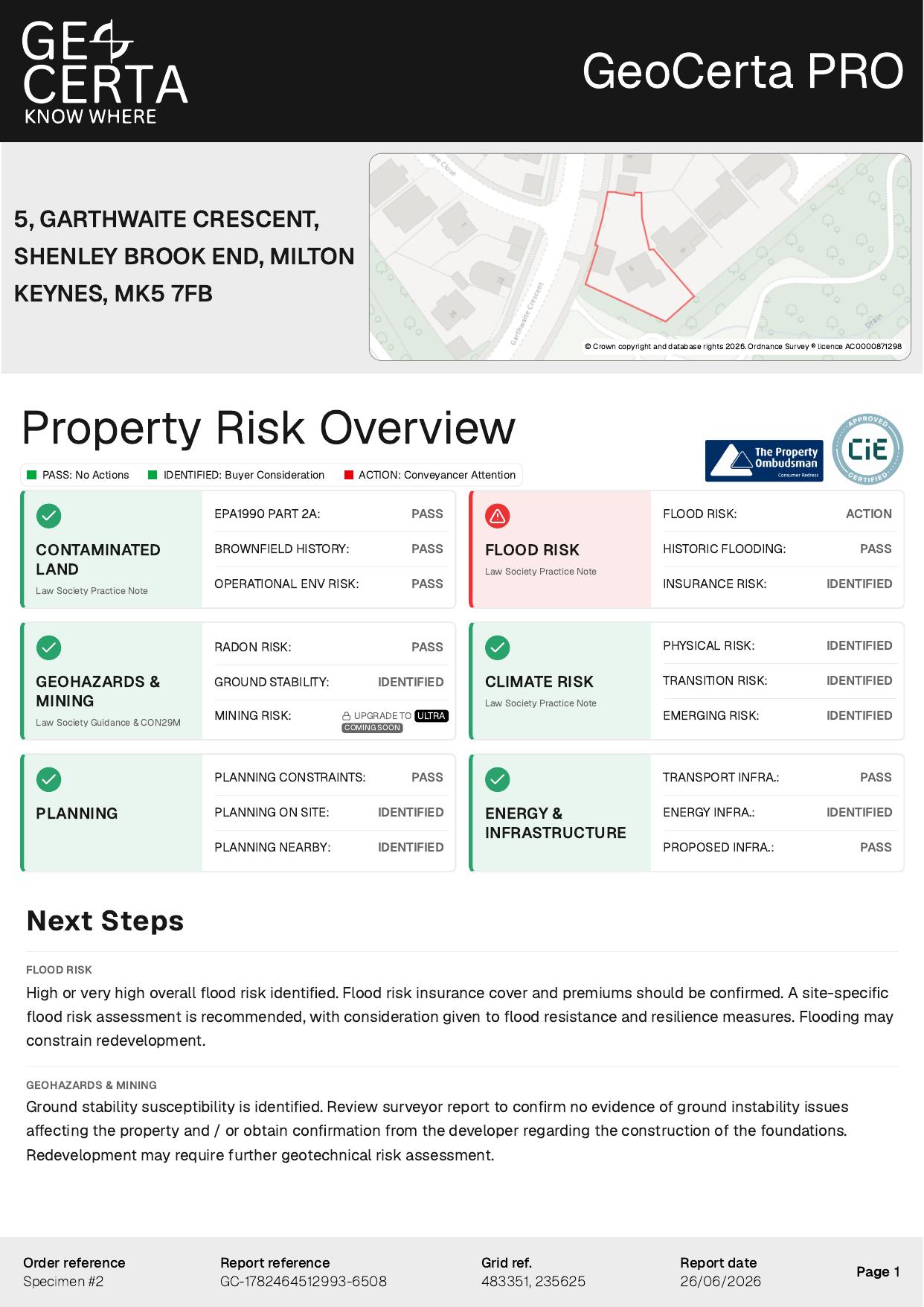 GeoCerta PRO - Residential Environmental Report