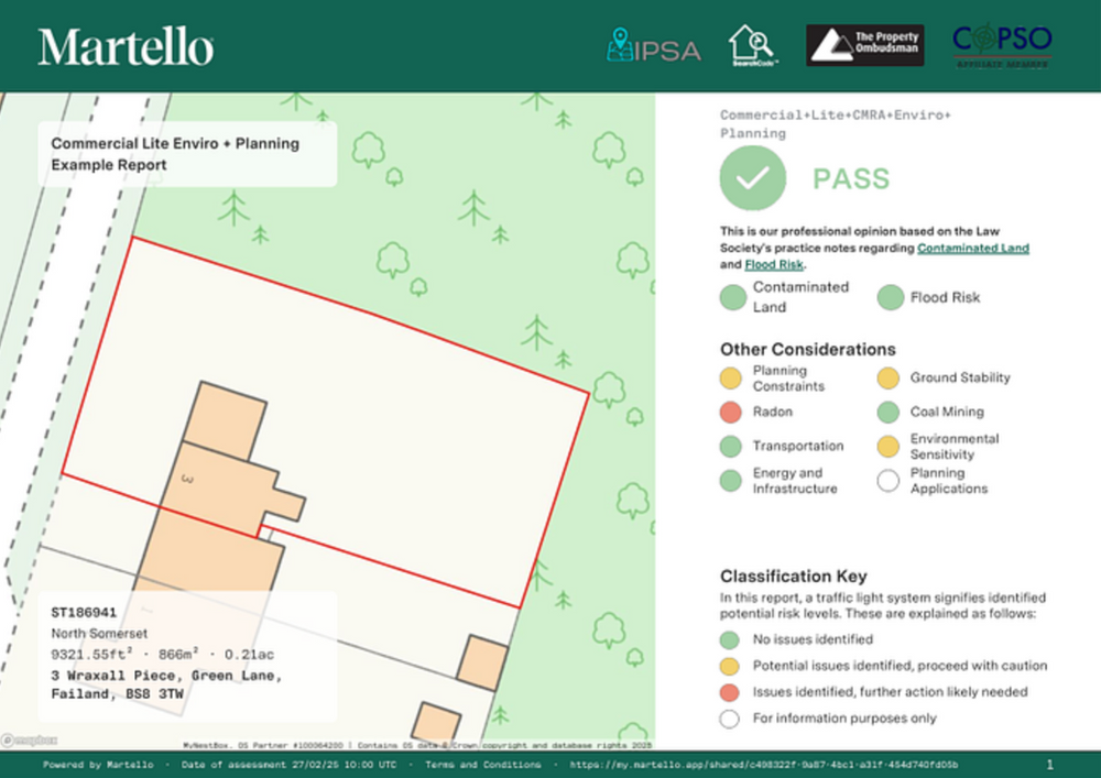 Environmental Report Commercial Lite with Planning Data - Martello