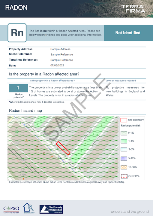 Terrafirma Radon Report <15 HA