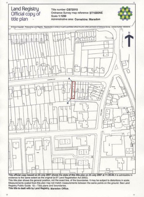 Copy of Title Plan - Land Registry