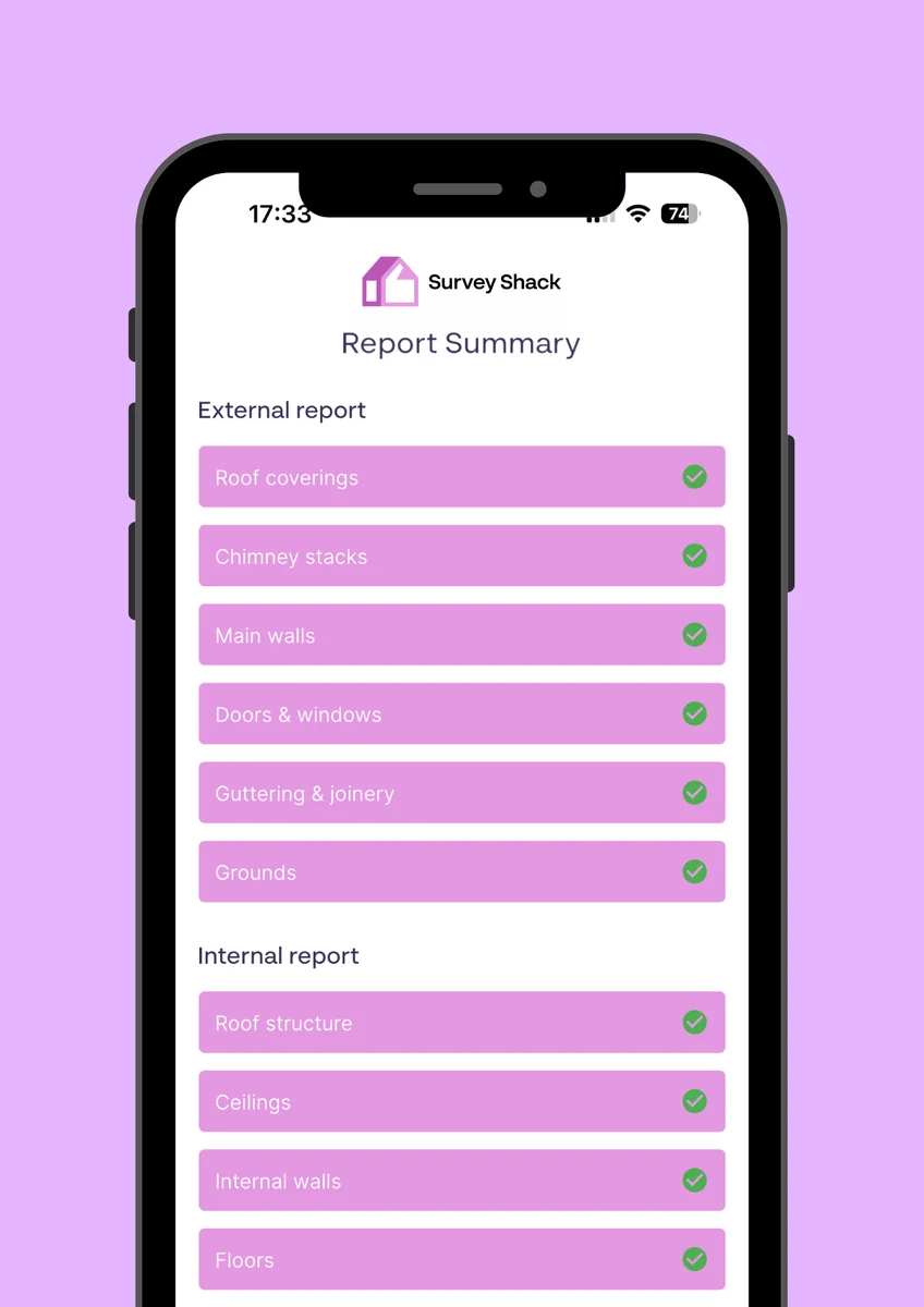Survey Shack report summary screen