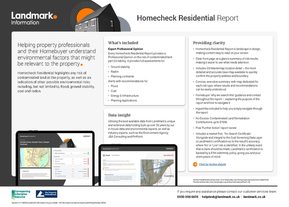 HomeCheck Residential Environmental (2 hrs to 3 working days) - Landmark
