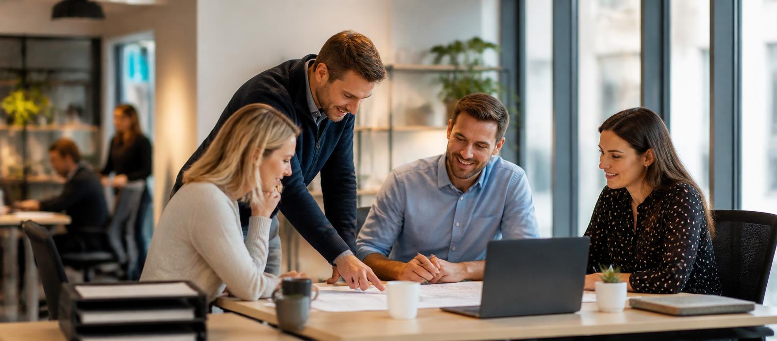 The Property Searches Direct team collaborating in the office