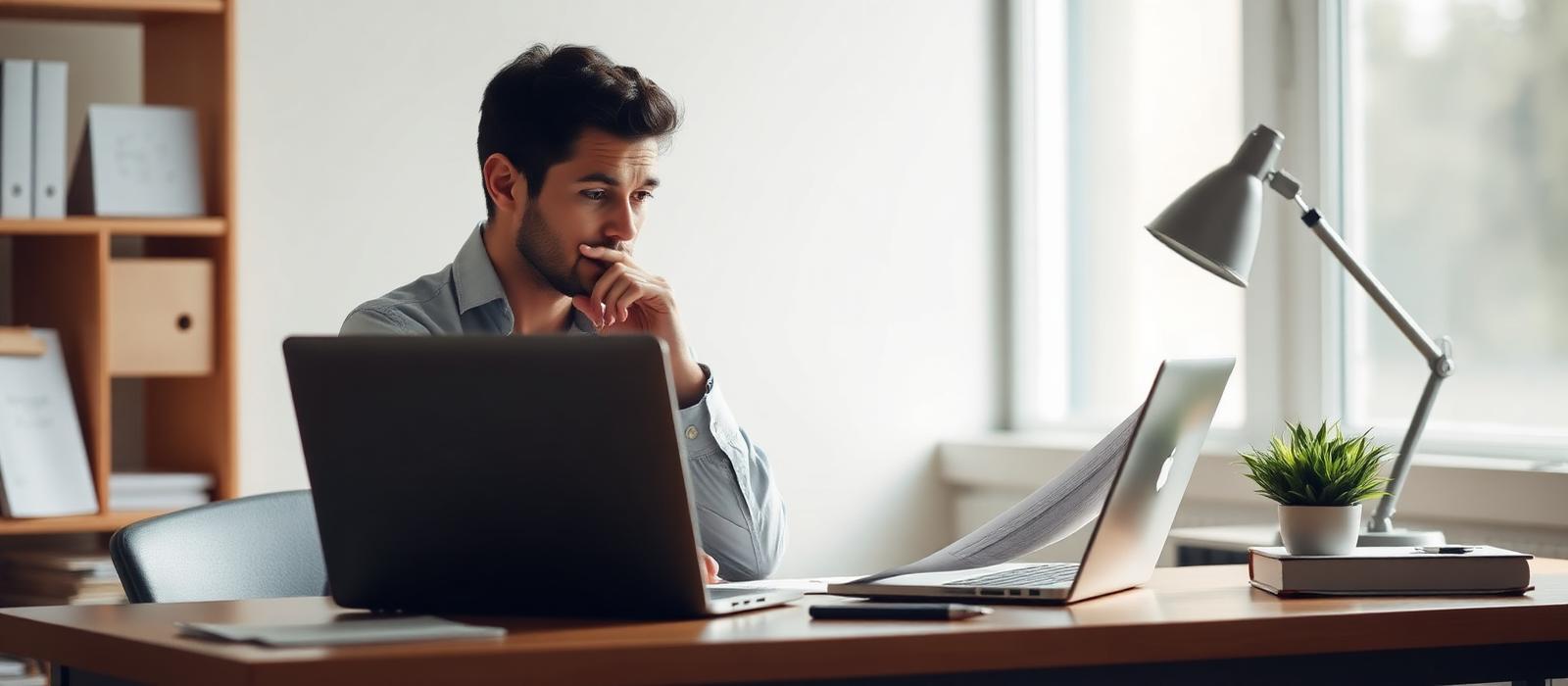 Person reviewing property paperwork at a desk