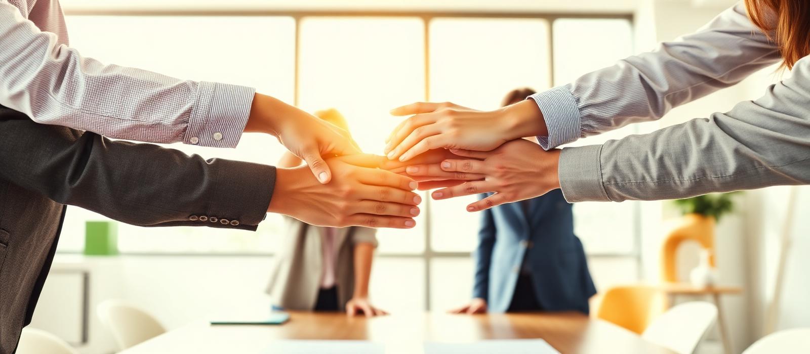 Teamwork hand stack
