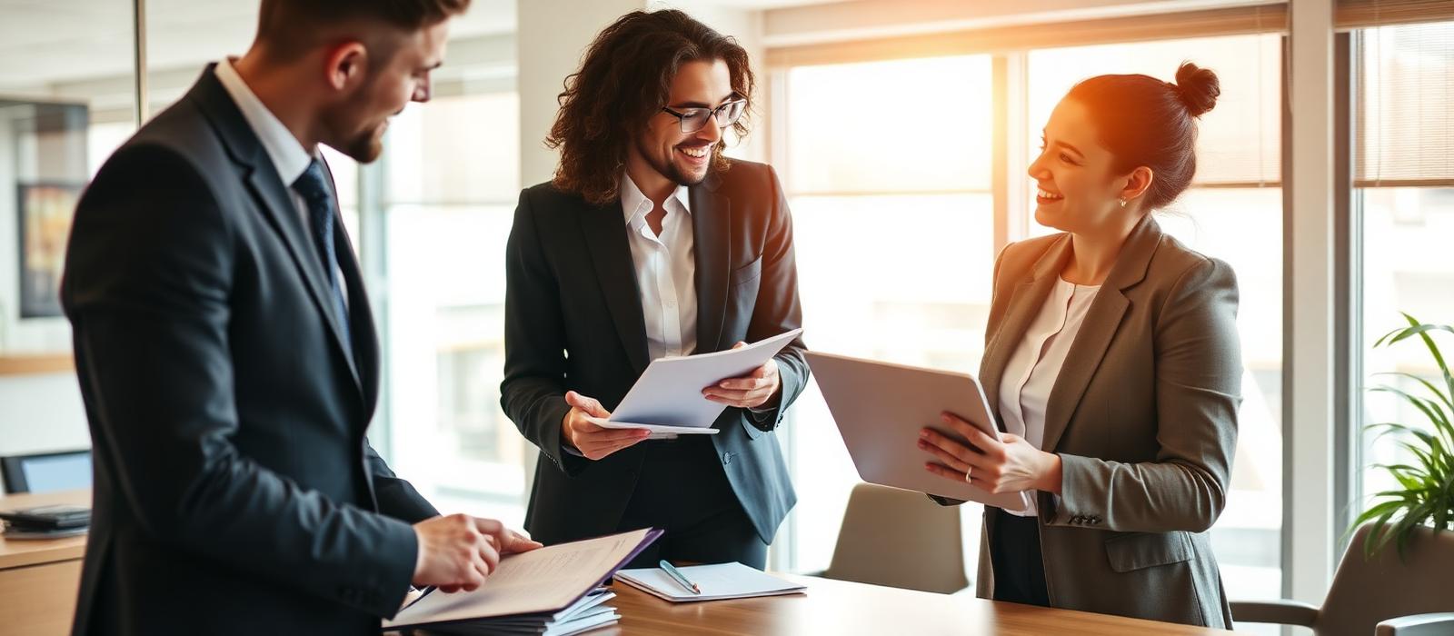 Property professionals collaborating in an office