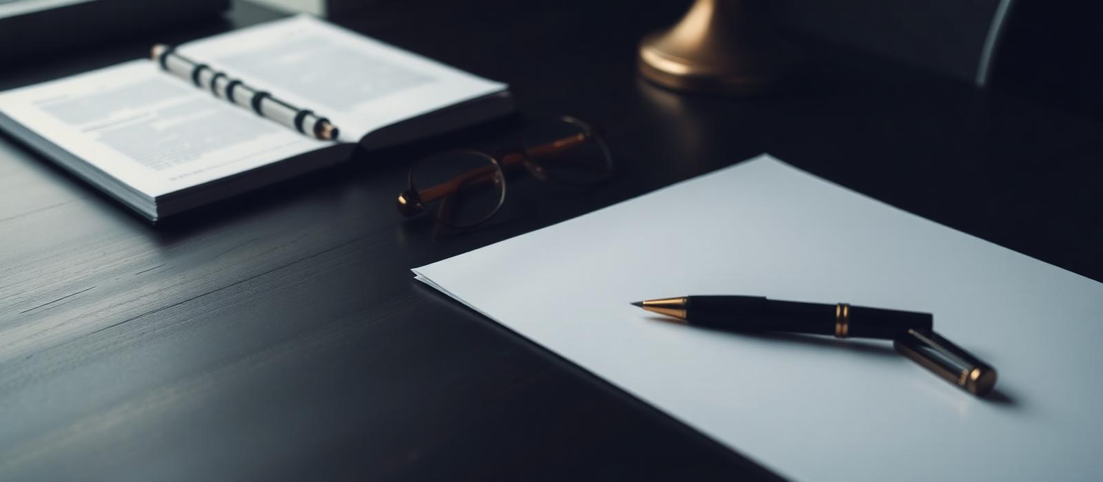 A formal letter and pen resting on a desk